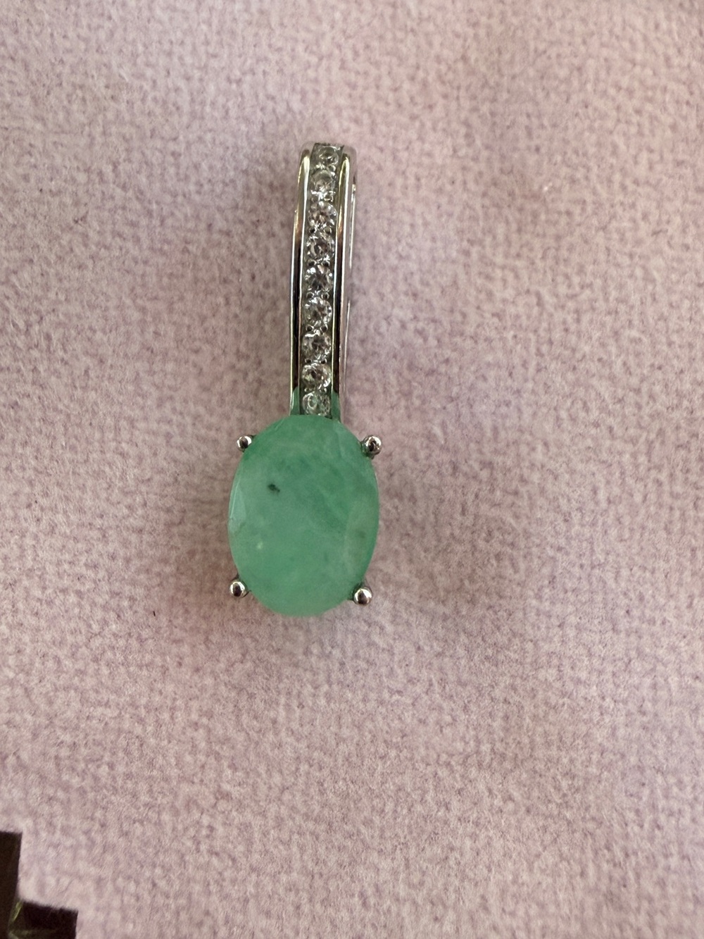 New✨Natural Emerald Pendant with CZ Accent